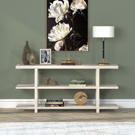 Hudson&Canal Acosta 64 Wide Rectangular Console Table in Alder White AT1853